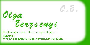 olga berzsenyi business card